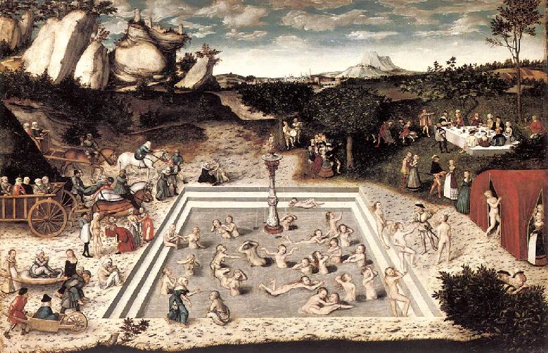 CRANACH, Lucas the Elder The Fountain of Youth dfg France oil painting art